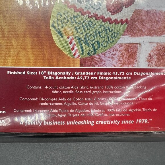 Janlynn Counted Cross Stitch Santa Stuff Christmas Stocking Kit 2009 Name White - Picture 7 of 9